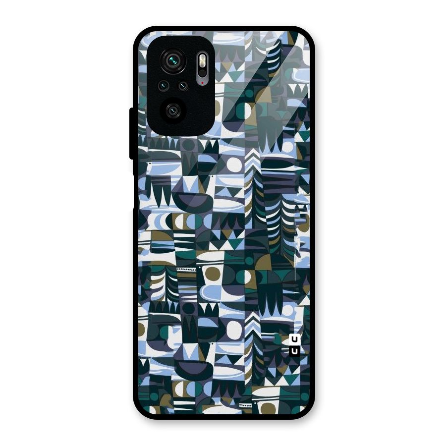 Abstract Blues Glass Back Case for Redmi Note 10S