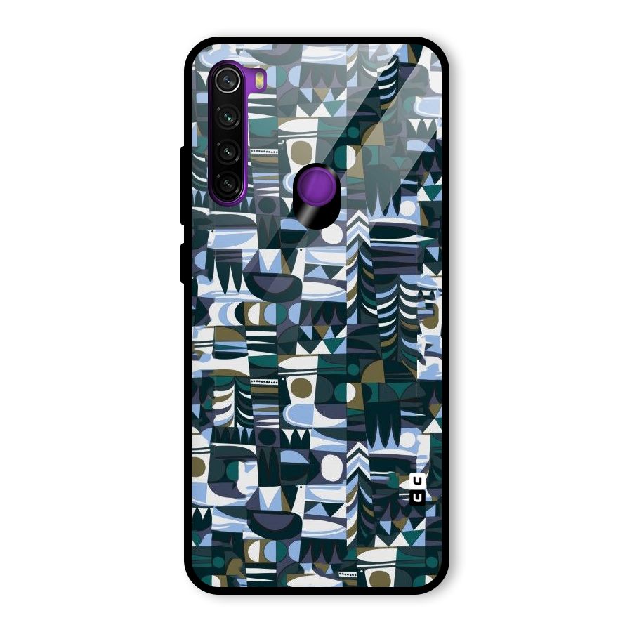 Abstract Blues Glass Back Case for Redmi Note 8