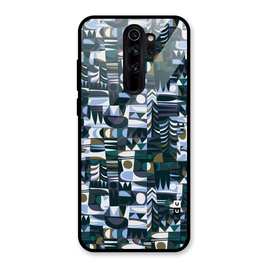 Abstract Blues Glass Back Case for Redmi Note 8 Pro
