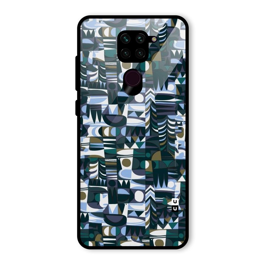 Abstract Blues Glass Back Case for Redmi Note 9