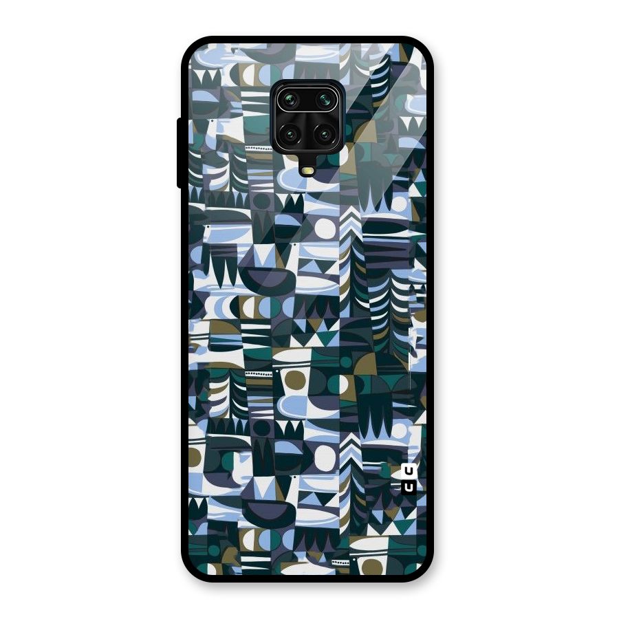 Abstract Blues Glass Back Case for Redmi Note 9 Pro