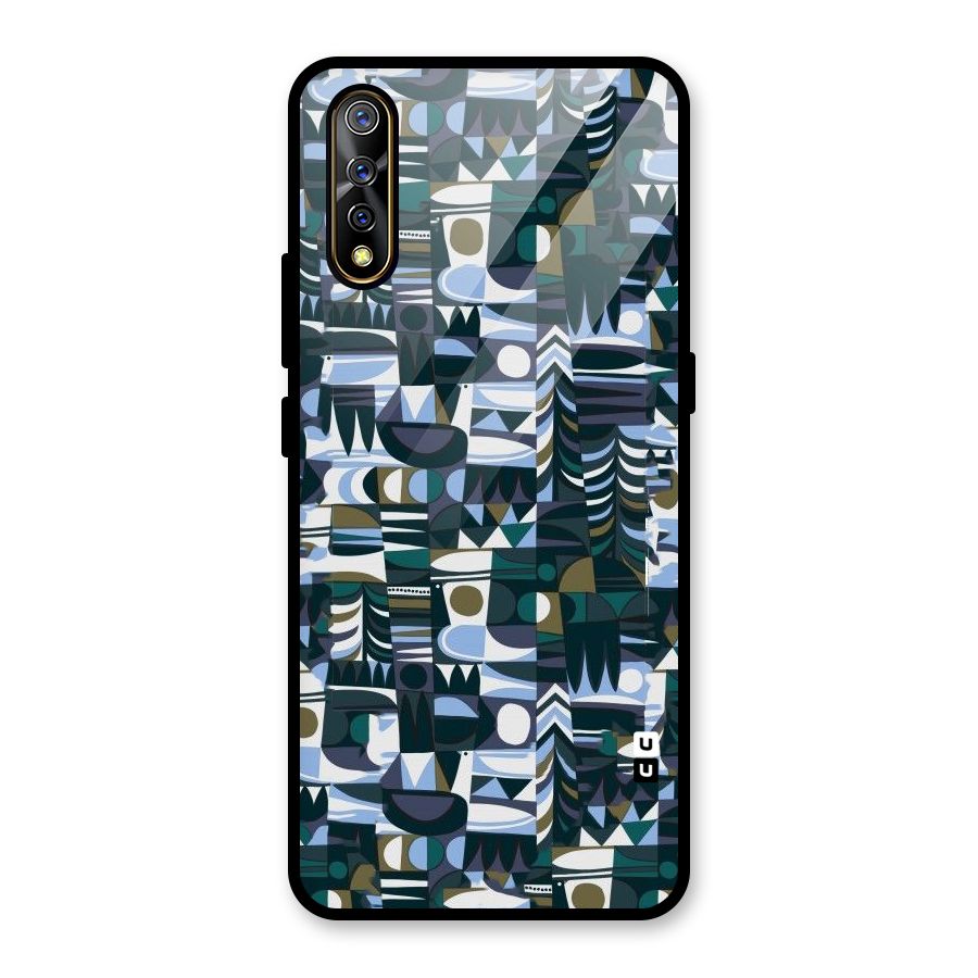 Abstract Blues Glass Back Case for Vivo S1