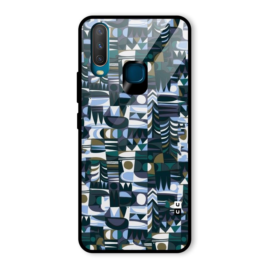 Abstract Blues Glass Back Case for Vivo U10