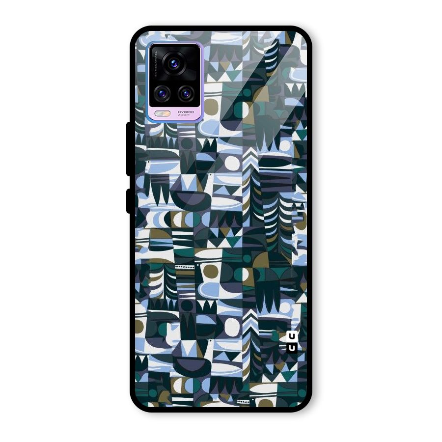Abstract Blues Glass Back Case for Vivo V20 Pro