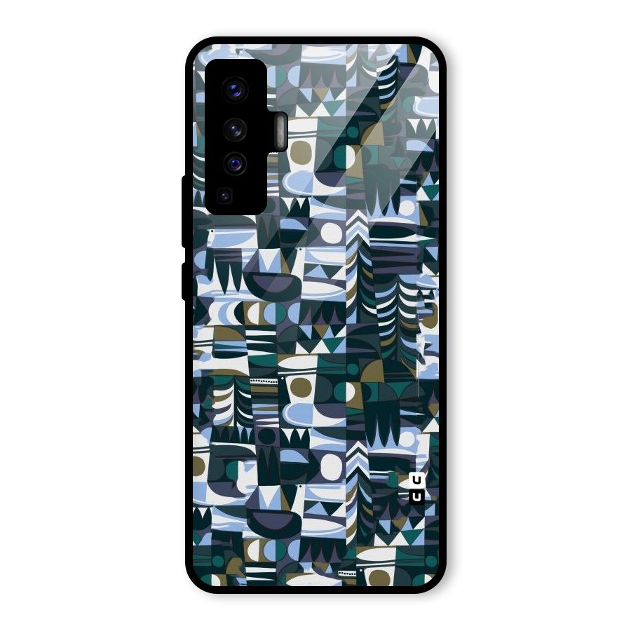 Abstract Blues Glass Back Case for Vivo X50