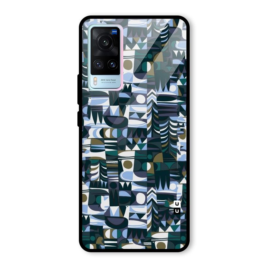 Abstract Blues Glass Back Case for Vivo X60