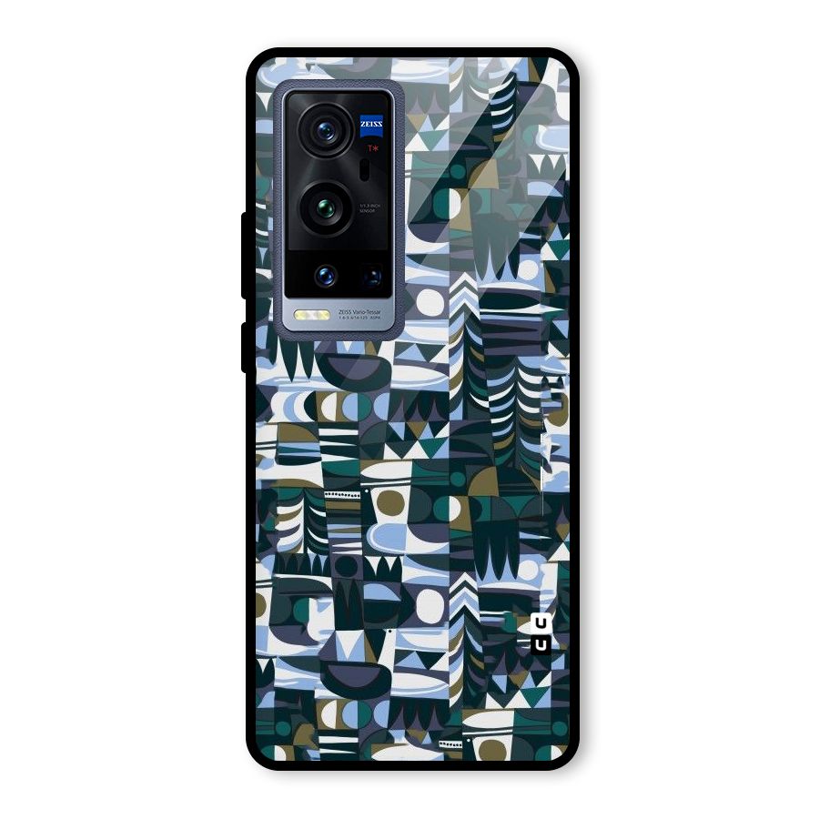 Abstract Blues Glass Back Case for Vivo X60 Pro Plus