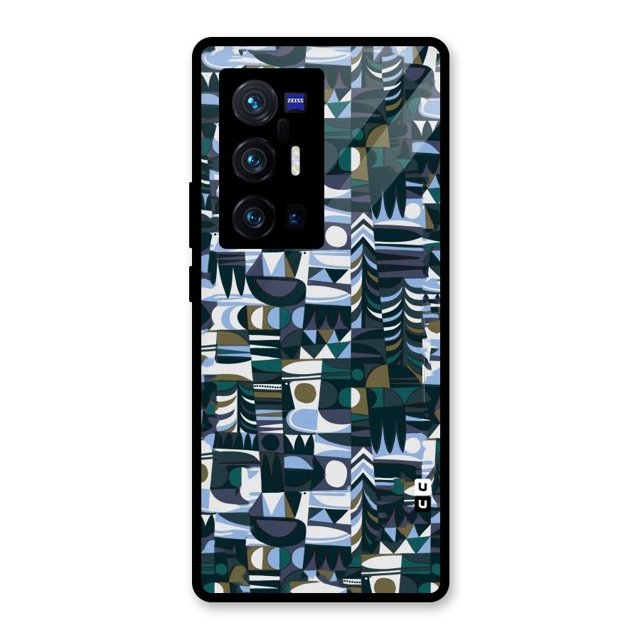 Abstract Blues Glass Back Case for Vivo X70 Pro Plus