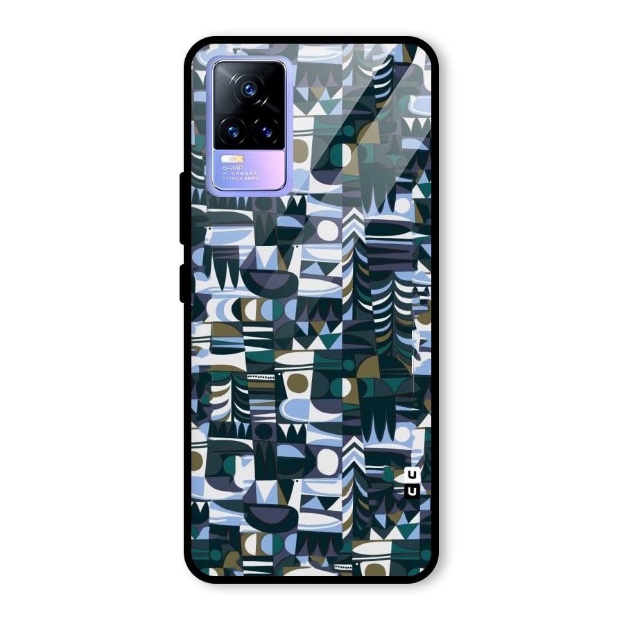 Abstract Blues Glass Back Case for Vivo Y73