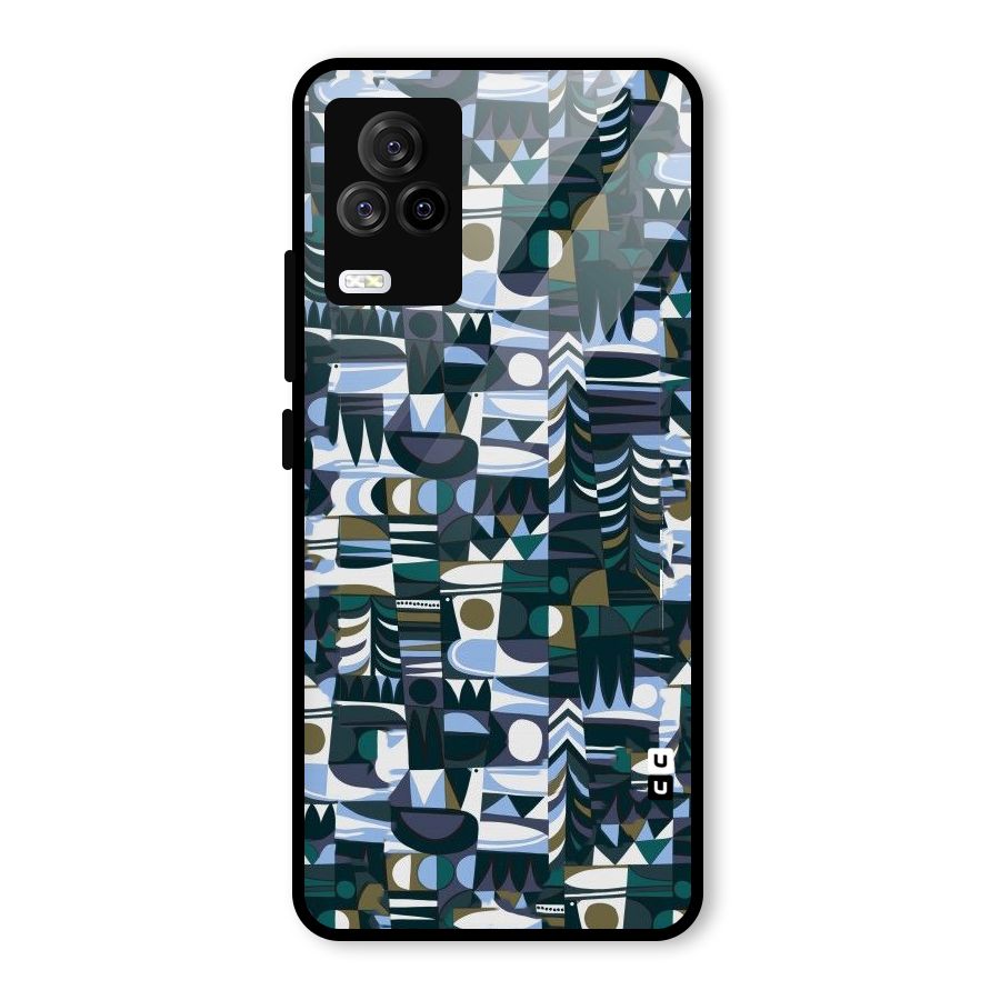 Abstract Blues Glass Back Case for Vivo iQOO 7 Legend 5G