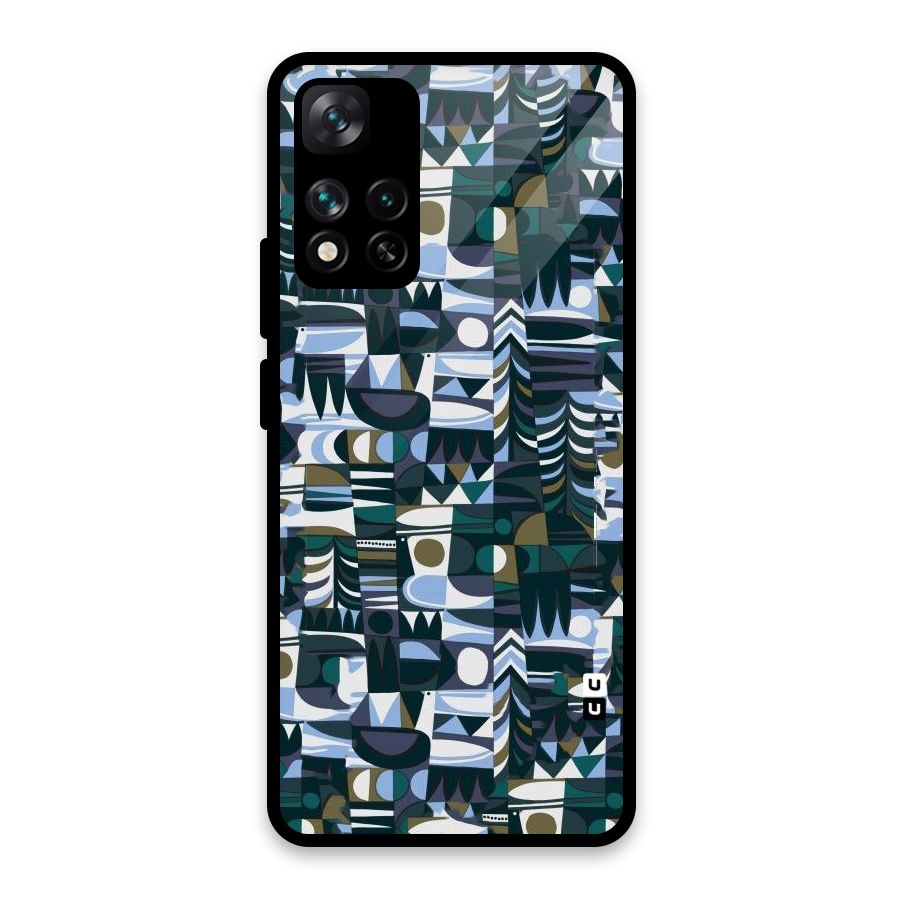 Abstract Blues Glass Back Case for Xiaomi 11i HyperCharge 5G