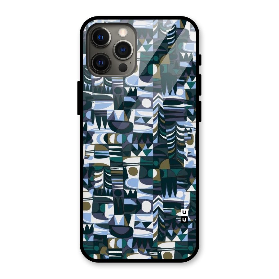 Abstract Blues Glass Back Case for iPhone 12 Pro Max