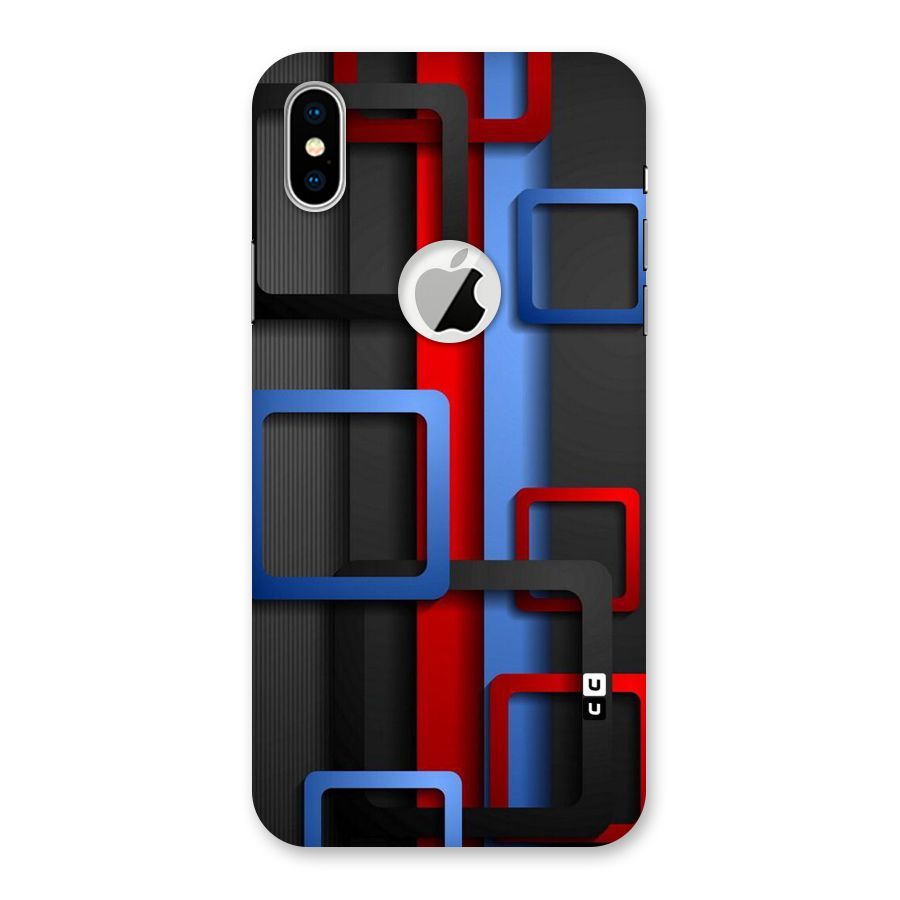 Abstract Box Back Case for iPhone X Logo Cut