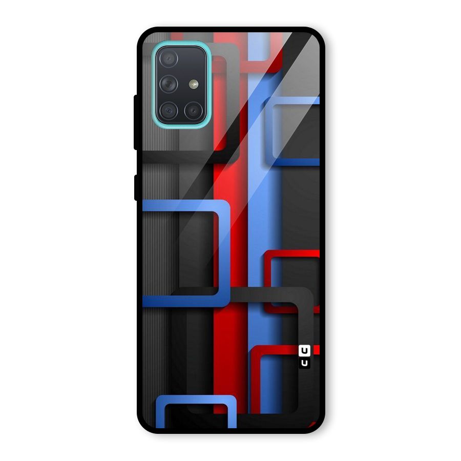 Abstract Box Glass Back Case for Galaxy A71