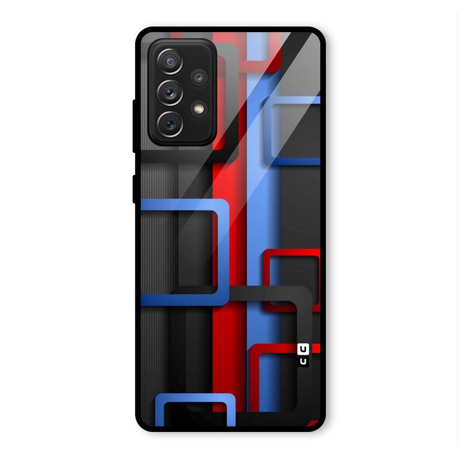 Abstract Box Glass Back Case for Galaxy A72