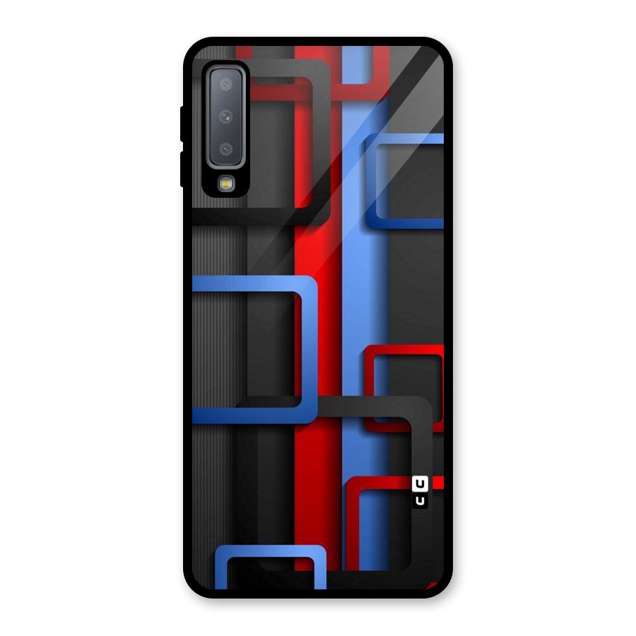 Abstract Box Glass Back Case for Galaxy A7 (2018)