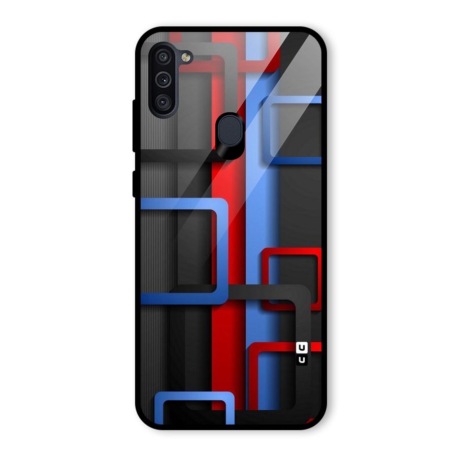 Abstract Box Glass Back Case for Galaxy M11