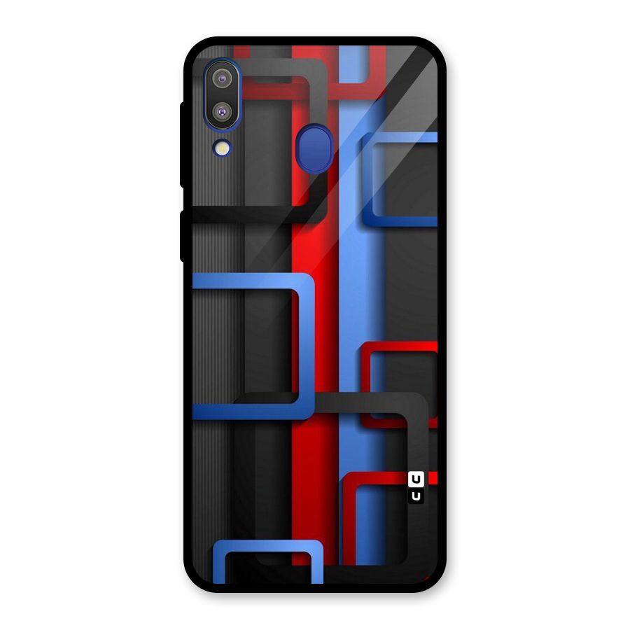 Abstract Box Glass Back Case for Galaxy M20