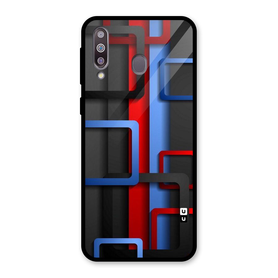 Abstract Box Glass Back Case for Galaxy M30