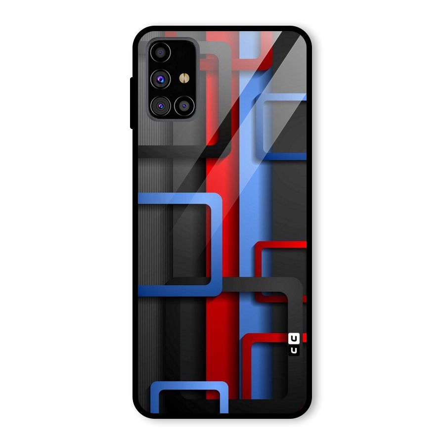 Abstract Box Glass Back Case for Galaxy M31s