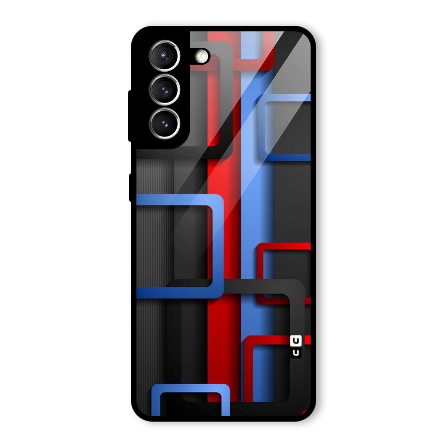 Abstract Box Glass Back Case for Galaxy S21 5G