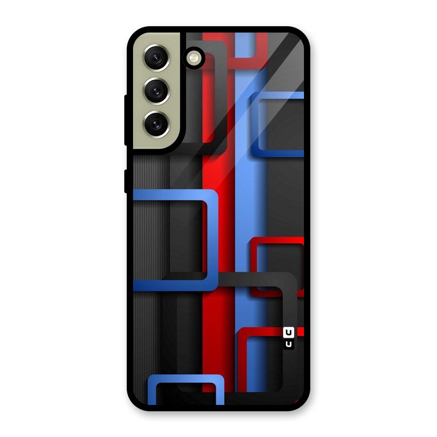 Abstract Box Glass Back Case for Galaxy S21 FE 5G