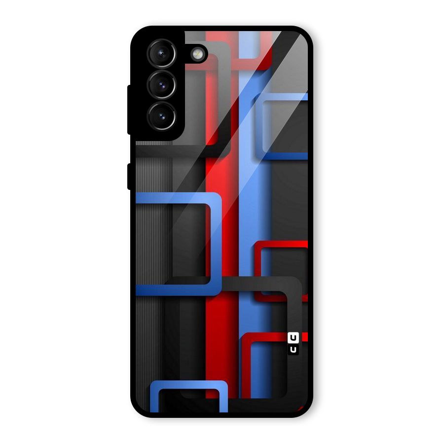 Abstract Box Glass Back Case for Galaxy S21 Plus