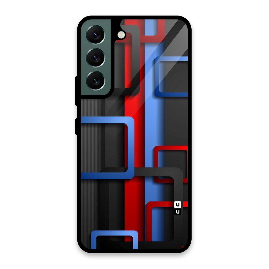 Abstract Box Glass Back Case for Galaxy S22 5G