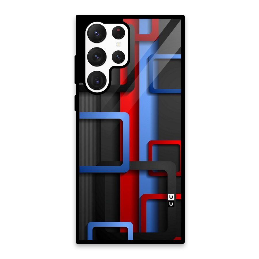 Abstract Box Glass Back Case for Galaxy S22 Ultra 5G