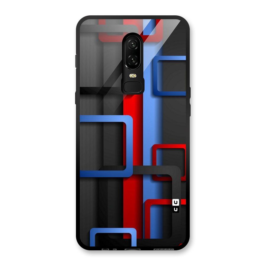 Abstract Box Glass Back Case for OnePlus 6