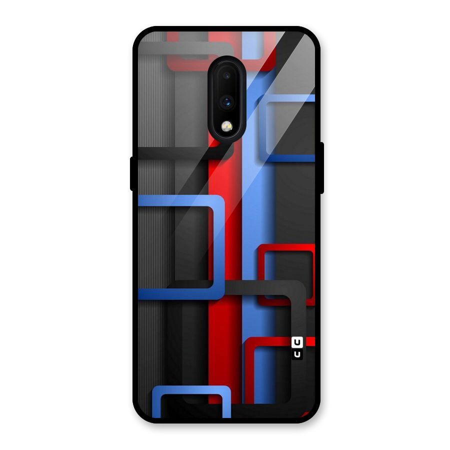 Abstract Box Glass Back Case for OnePlus 7