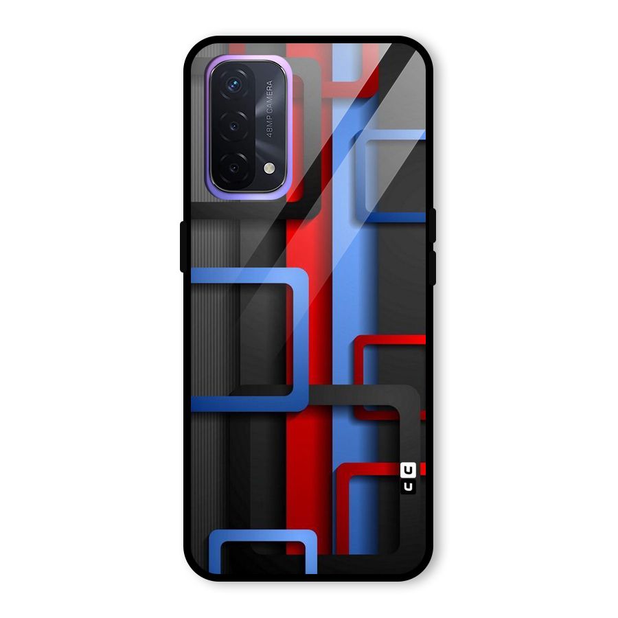 Abstract Box Glass Back Case for Oppo A74 5G