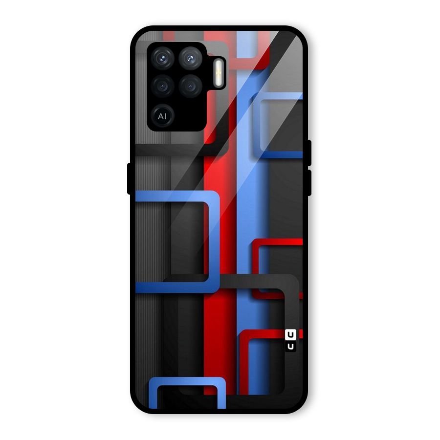 Abstract Box Glass Back Case for Oppo F19 Pro