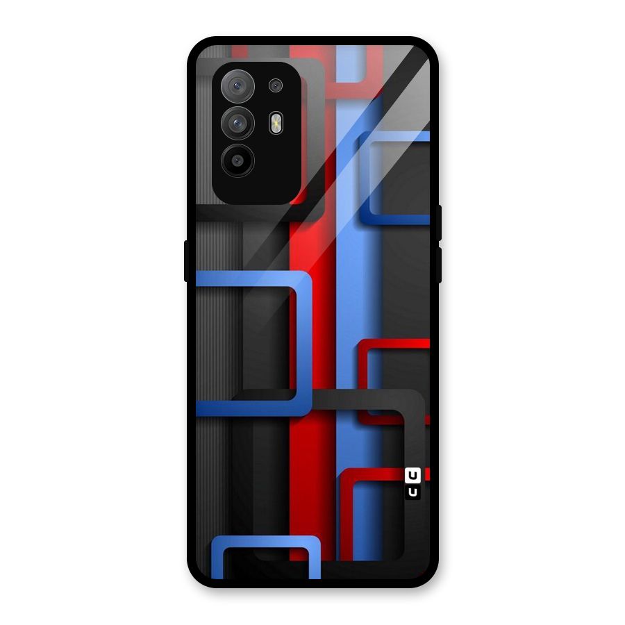 Abstract Box Glass Back Case for Oppo F19 Pro Plus 5G
