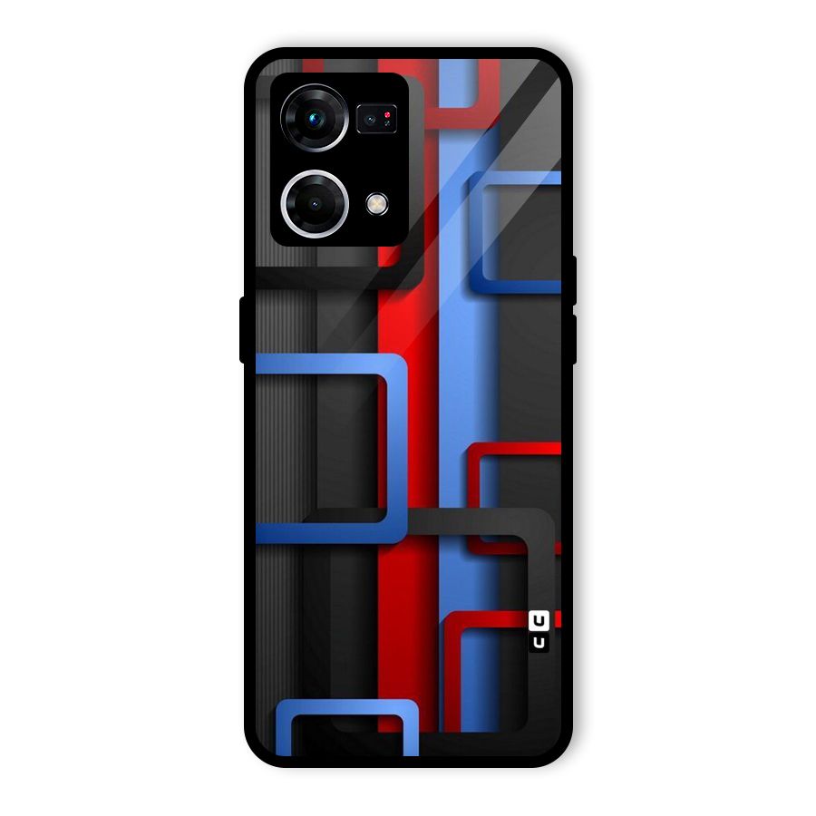 Abstract Box Glass Back Case for Oppo F21 Pro 4G