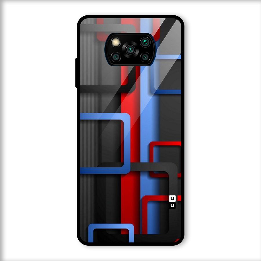 Abstract Box Glass Back Case for Poco X3