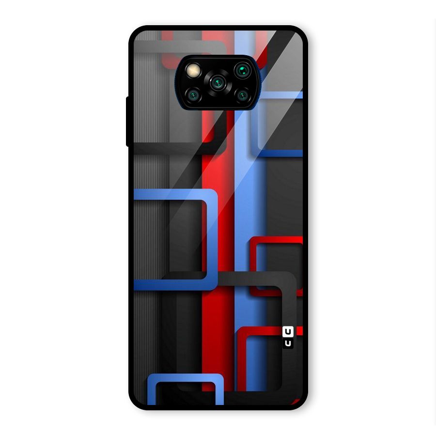 Abstract Box Glass Back Case for Poco X3 Pro