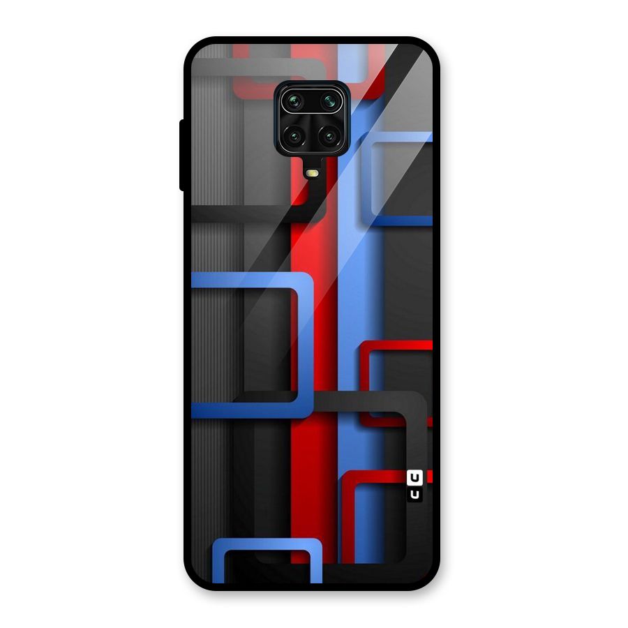 Abstract Box Glass Back Case for Redmi Note 9 Pro