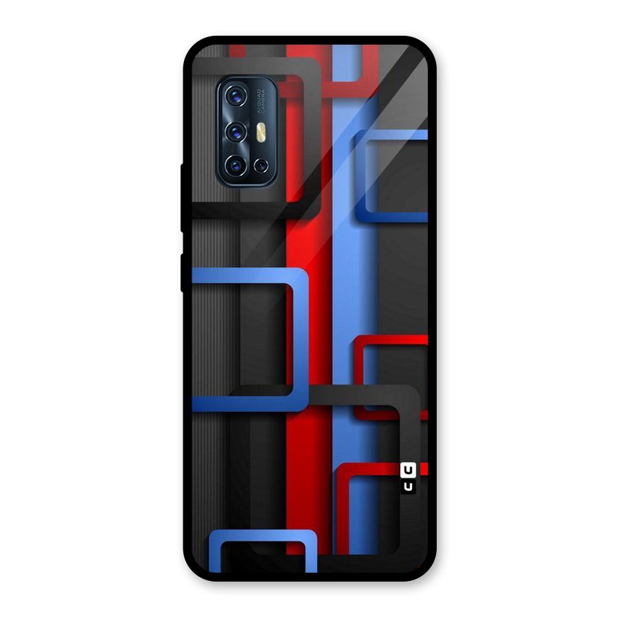 Abstract Box Glass Back Case for Vivo V17