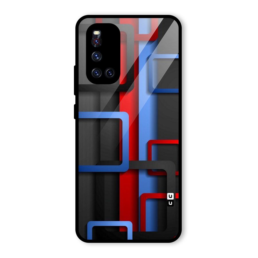 Abstract Box Glass Back Case for Vivo V19