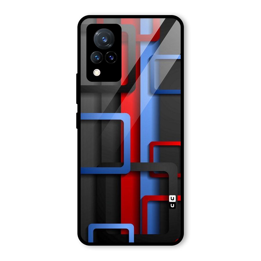 Abstract Box Glass Back Case for Vivo V21 5G