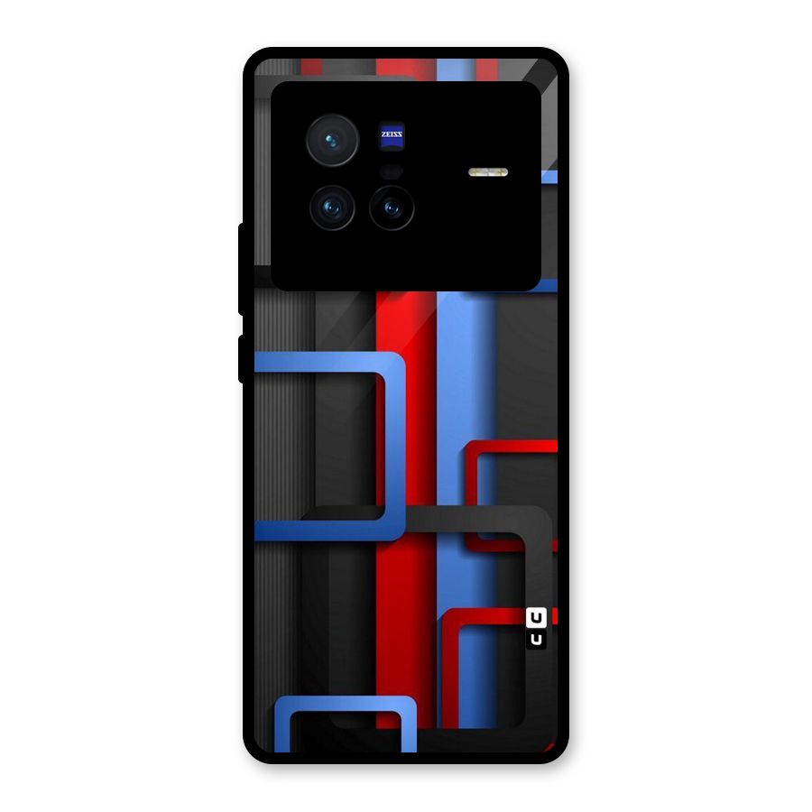 Abstract Box Glass Back Case for Vivo X80