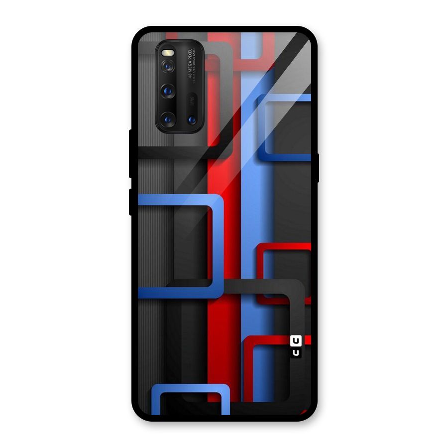 Abstract Box Glass Back Case for Vivo iQOO 3