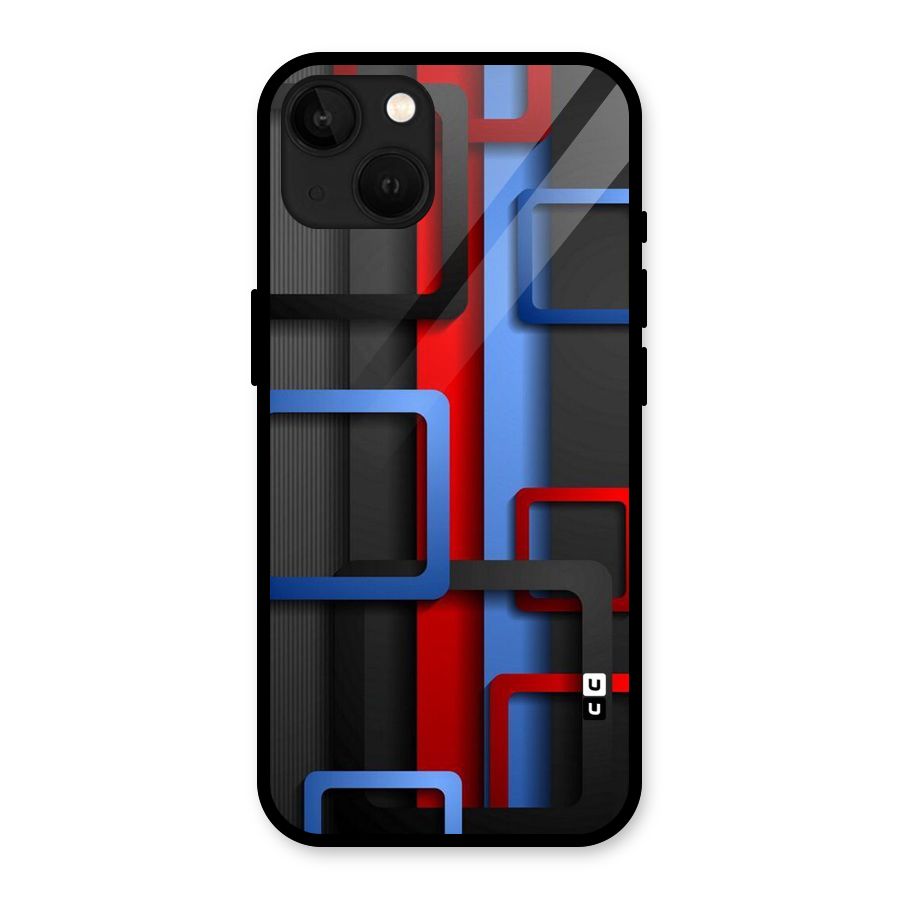 Abstract Box Glass Back Case for iPhone 13