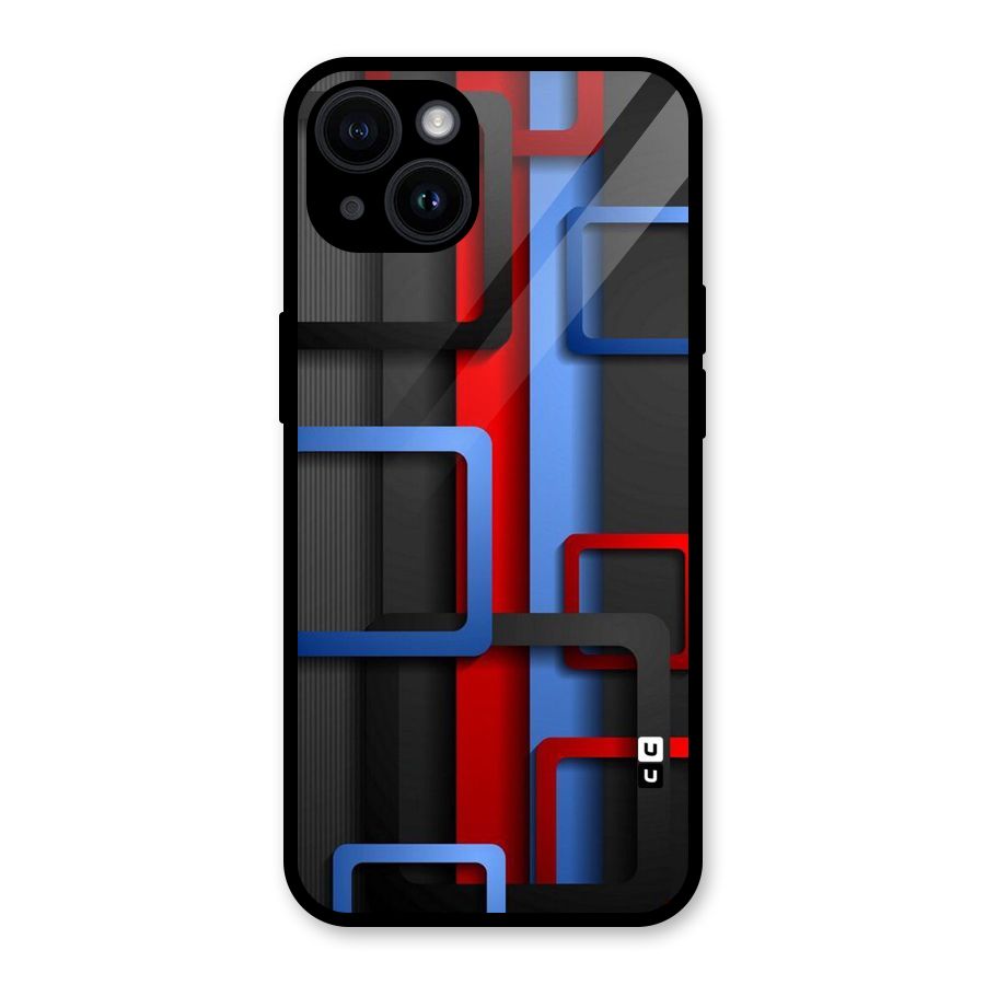 Abstract Box Glass Back Case for iPhone 14