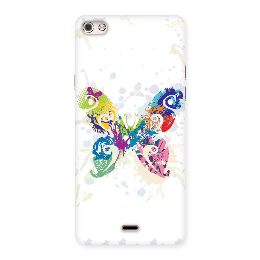 Abstract Butterfly Back Case for Micromax Canvas Silver 5