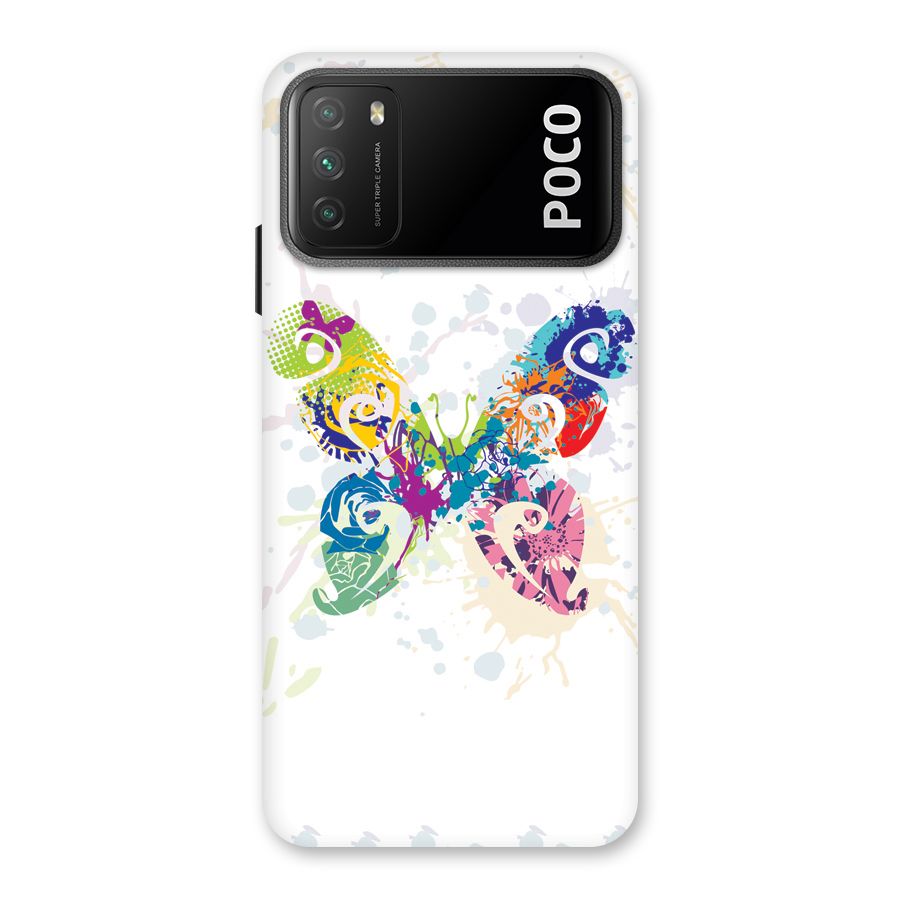 Abstract Butterfly Back Case for Poco M3