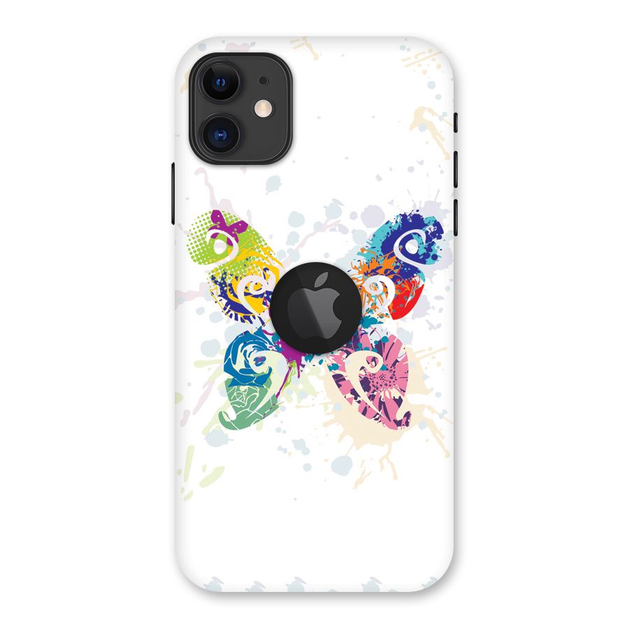 Abstract Butterfly Back Case for iPhone 11 Logo Cut