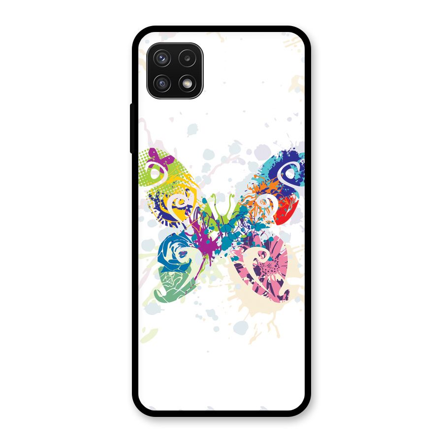 Abstract Butterfly Glass Back Case for Galaxy A22 5G