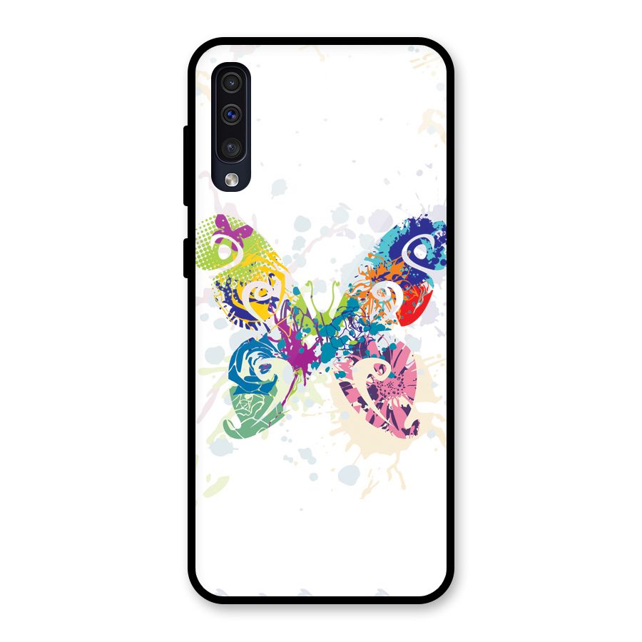 Abstract Butterfly Glass Back Case for Galaxy A50